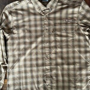 Columbia Men's Plaid Button-Down Shirt - Brown and Tan